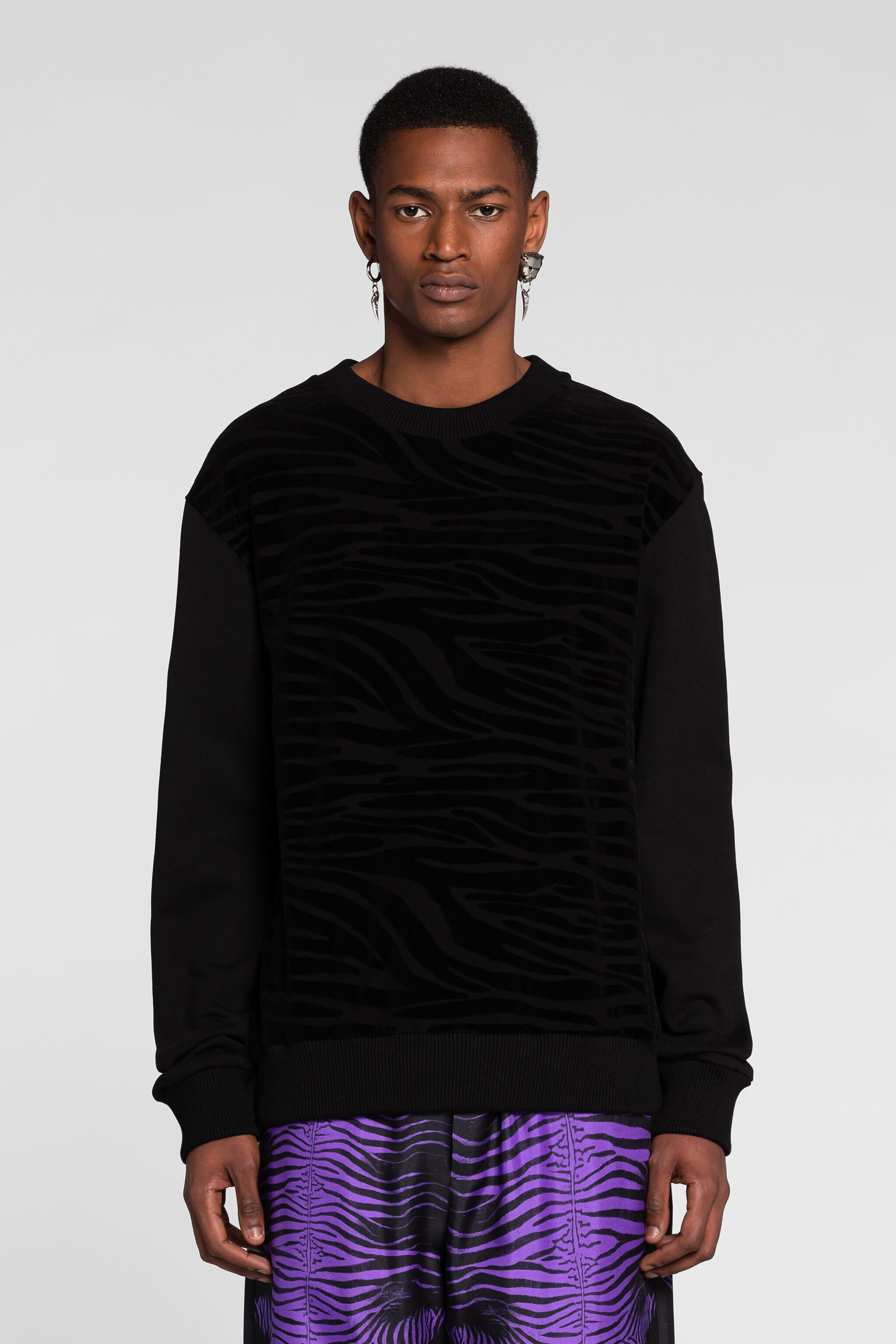 RC Zebra-Samt-Sweatshirt Schwarz PNT68A-RW001