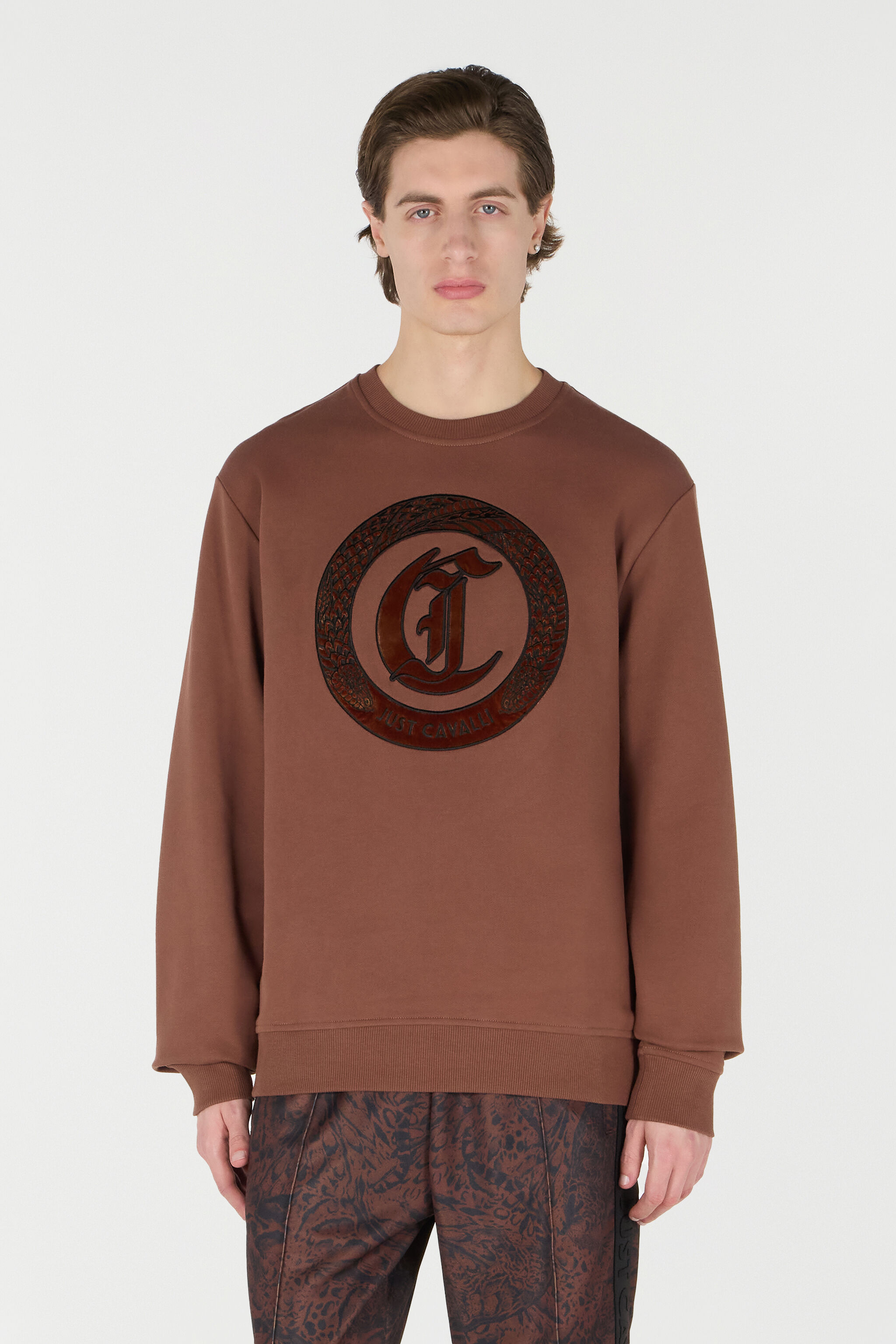 JC Felpa Con Monogram JC Marrone TFT052-TF069