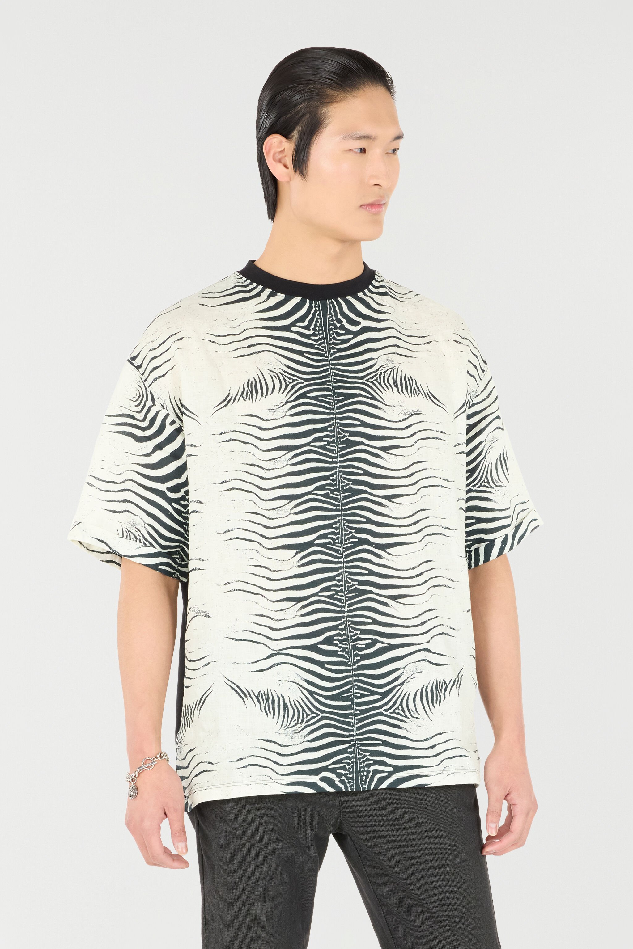 RC Zebra-Print T-Shirt Black/White URT62M-3HN49
