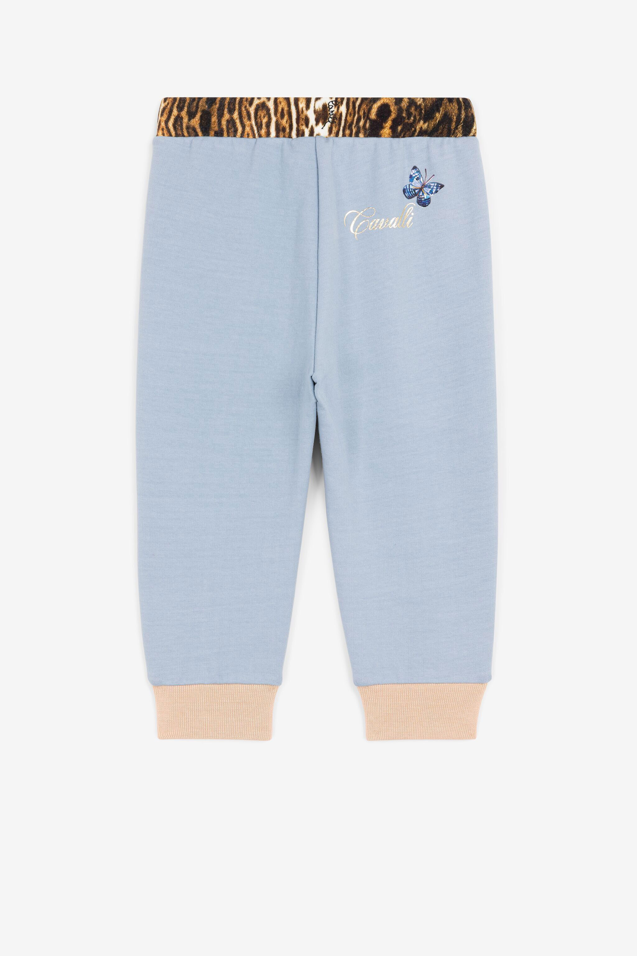 JU Ocelot-Print Sweatpants Azul claro PJT259-CF050