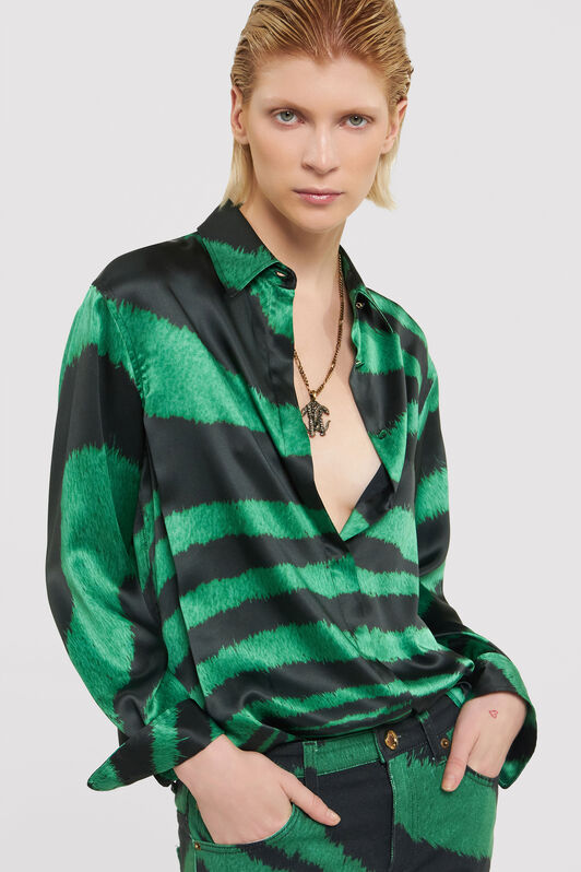 RC Shirt with Zebra Tribute print Green UWT704-RYP26