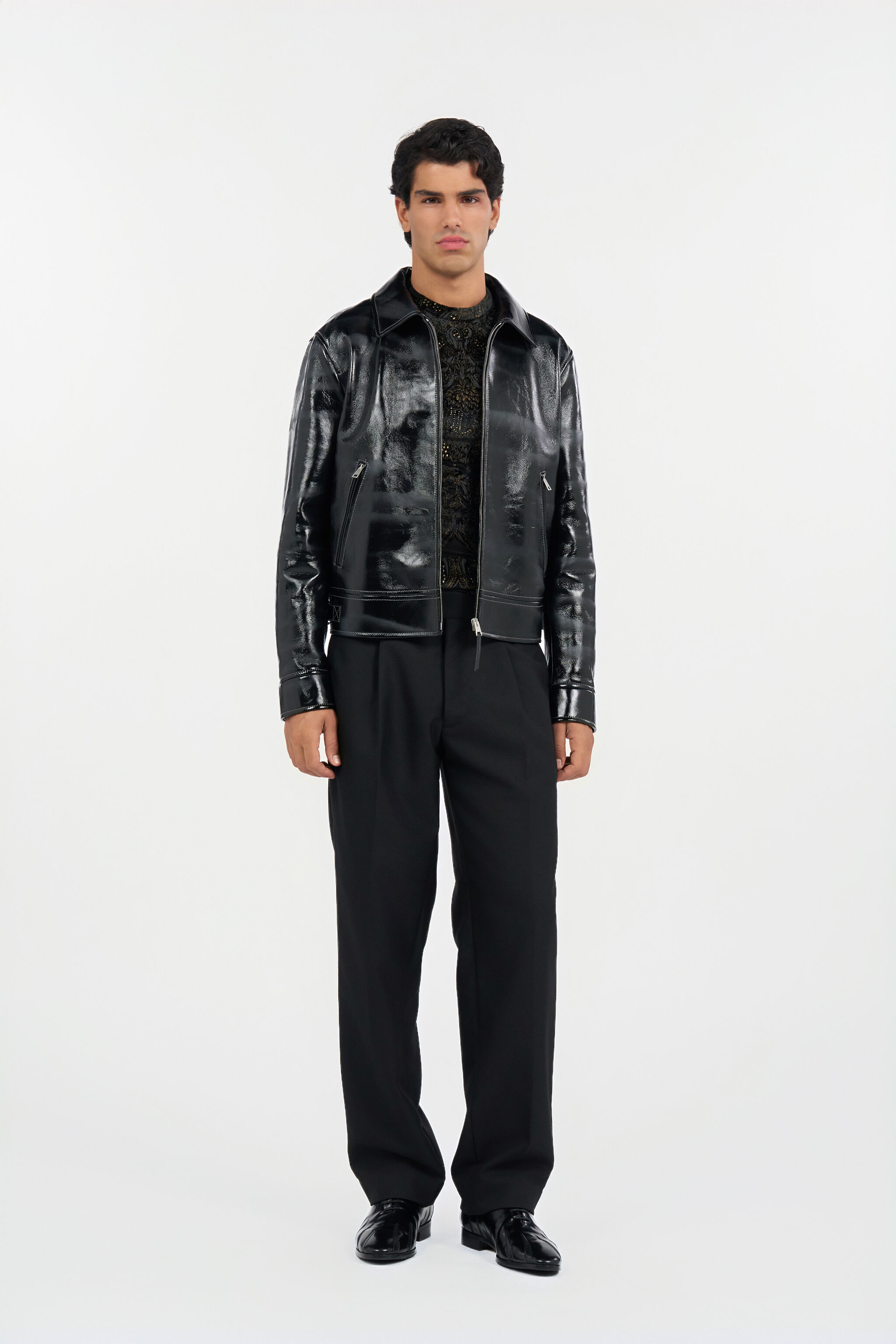 Leather Jacket in BLACK for Men | Roberto Cavalli®