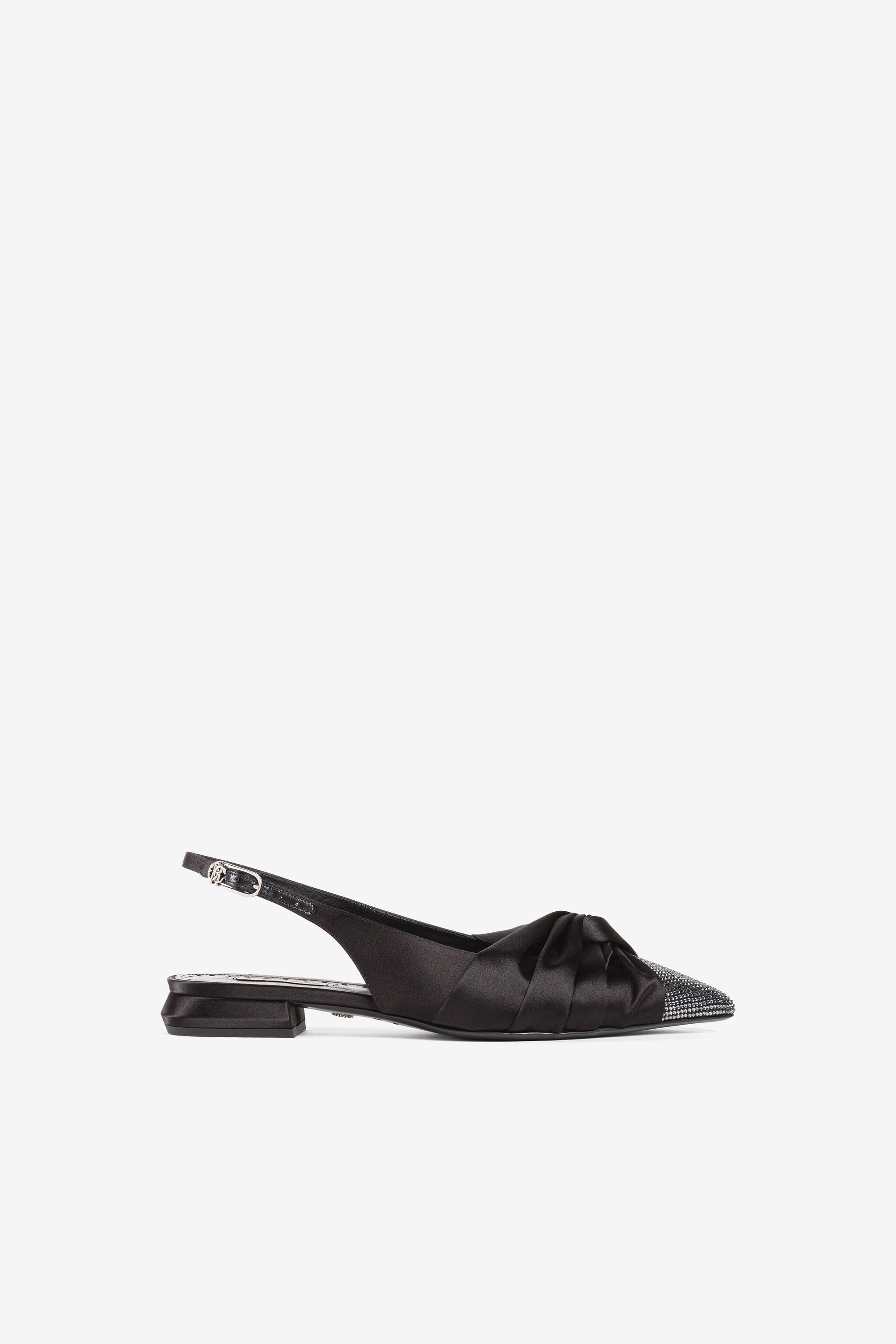 RC Knot-detail crystal-embellished ballerina shoes Black QWS010-SE390