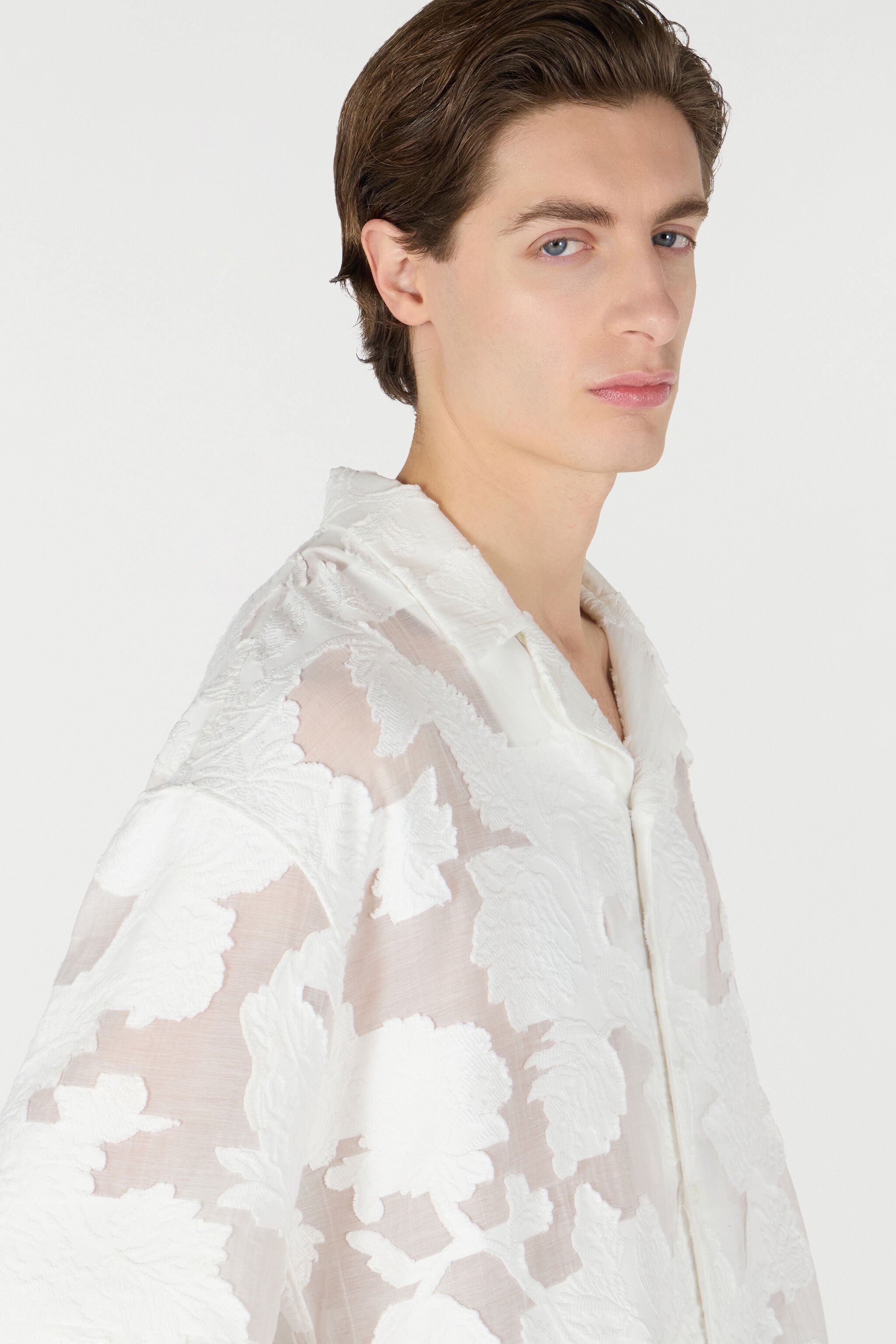 RC Bowling Shirt With Floral Pattern White URT760-FC021