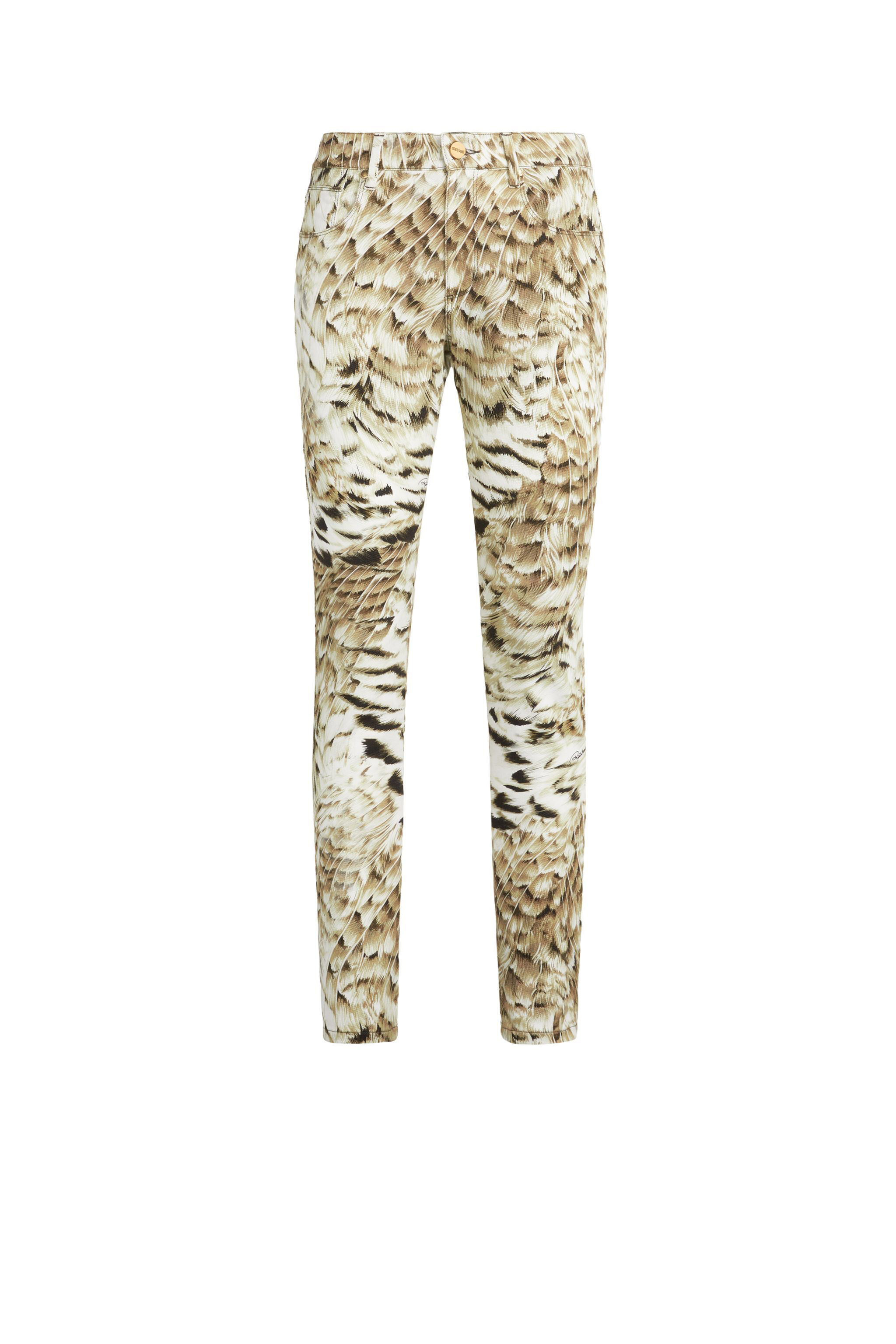 RC Hawk-print skinny jeans NATURAL LQJ232-DAZ35