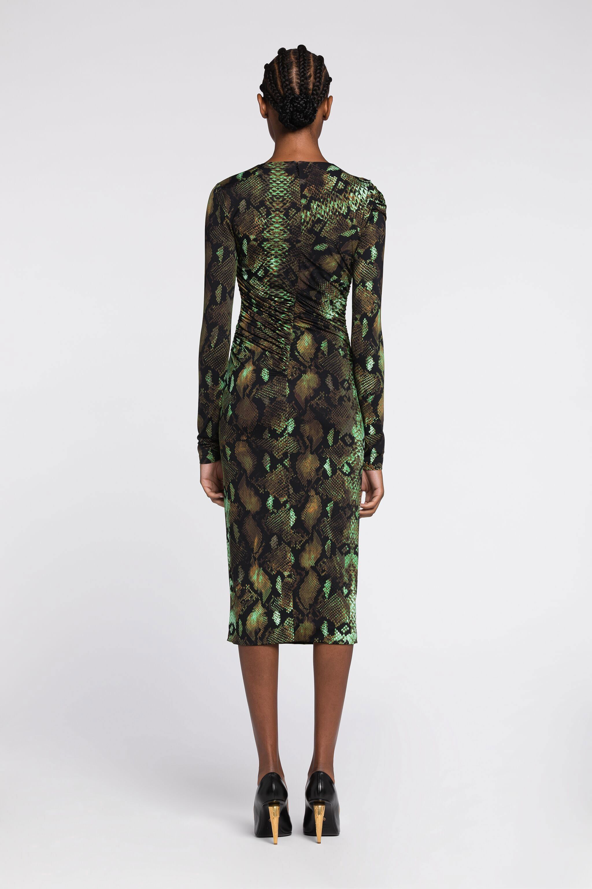 RC Vestido con estampado Rock Python NATURALE/MILITARE PKT106-LNE38