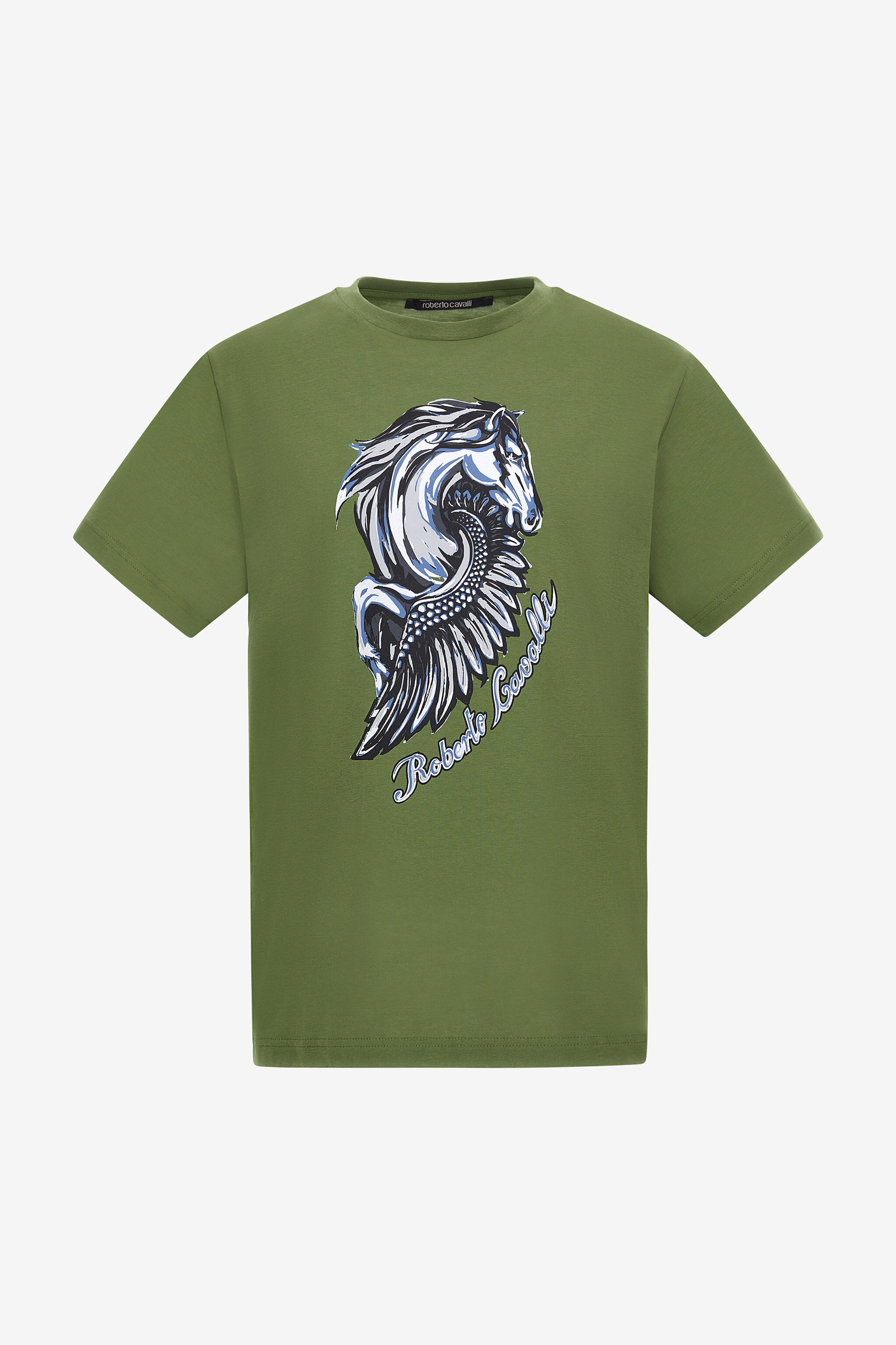 RC T-shirt con logo e stampa Cavallo Verde NOT60P-JD060