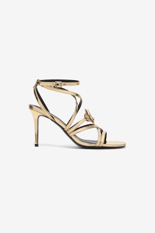 JC Gold High-Heel Sandals With Logo Medallion JC Gold High-Heel Sandals With Logo Medallion GOLD LUCIDO UFS059-UF381