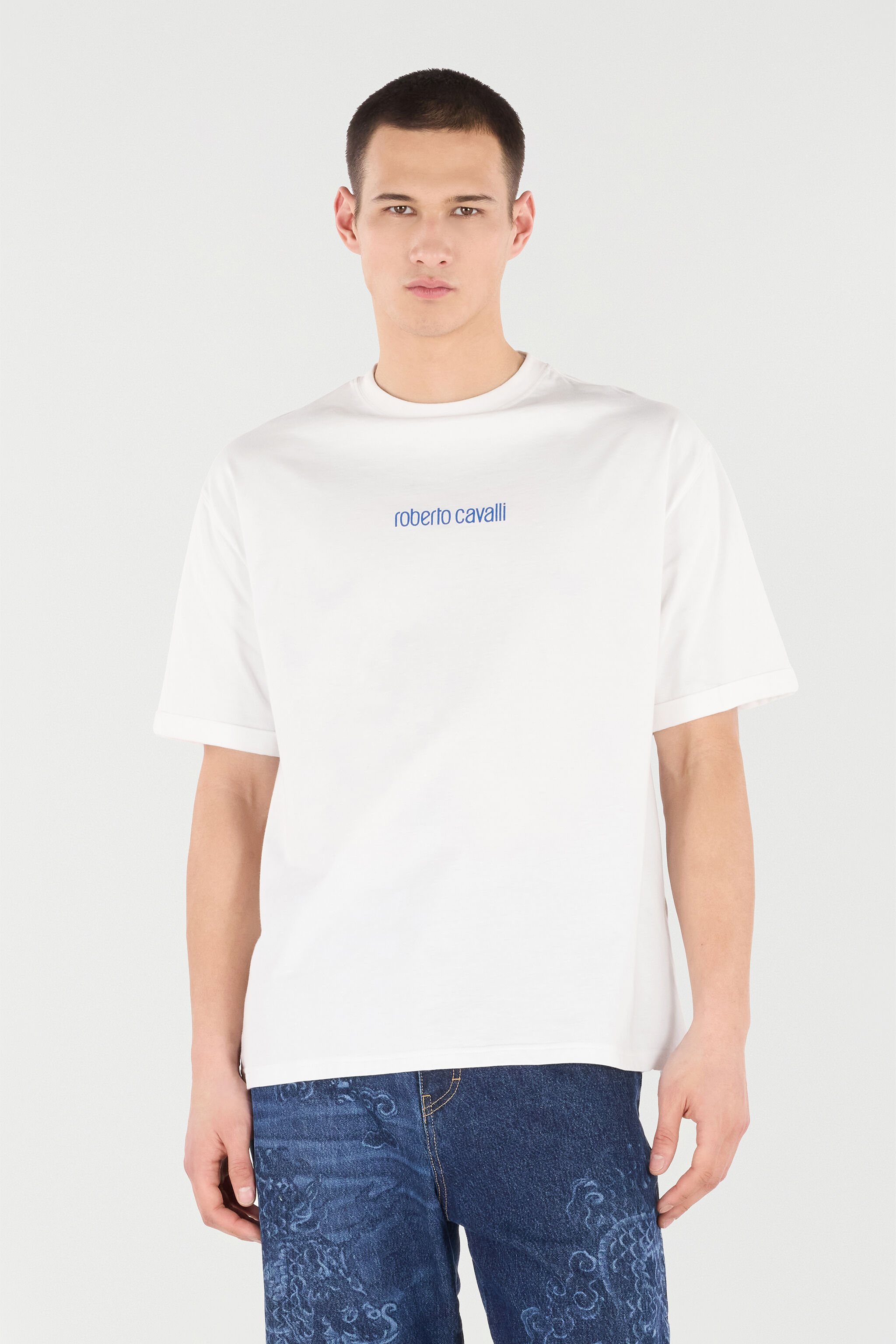 RC Cotton T-Shirt with Dragon and Logo White VRT62F-JD060