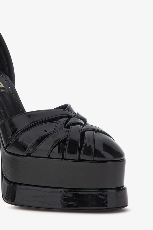RC Platform sandals with woven upper Black RKS008-PZV00
