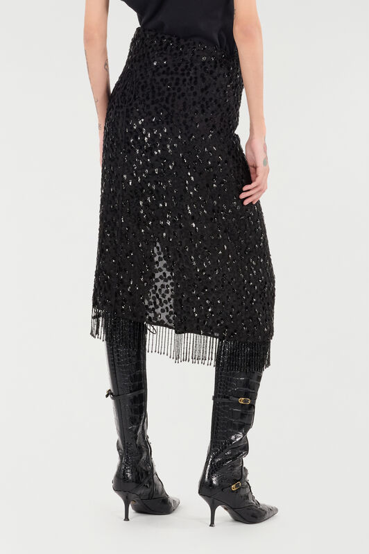 RC Skirt With Beaded Hem Black UKR304-FC004