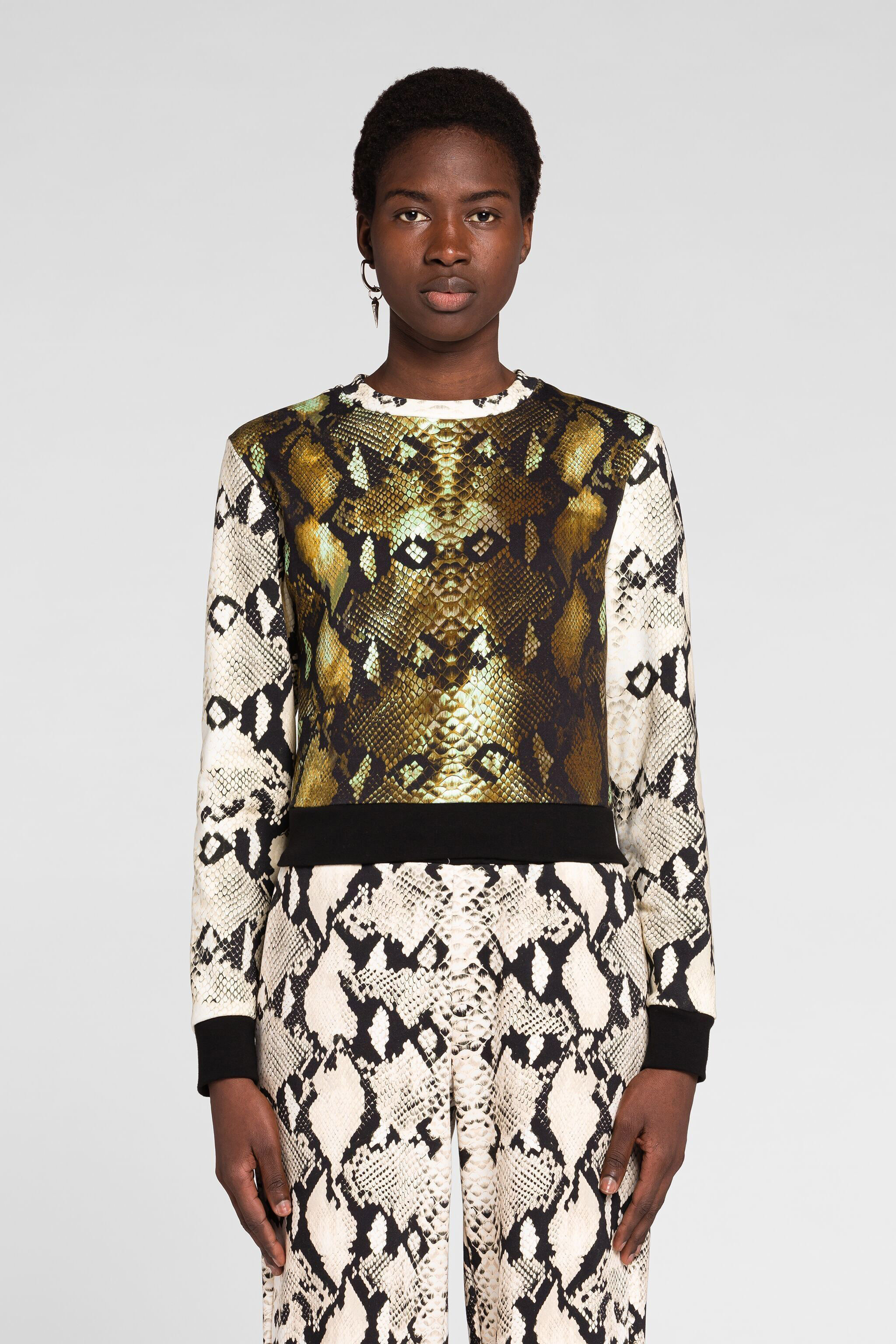RC Python-Print Cotton Sweatshirt NATURALE/MILITARE PKT66A-5OE38