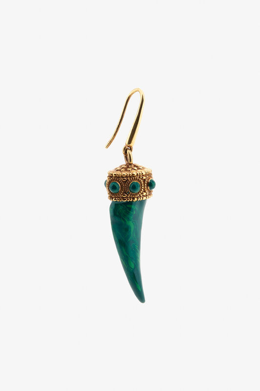 RC Malachite Enamel Fang Earrings Green TKG014-AM021