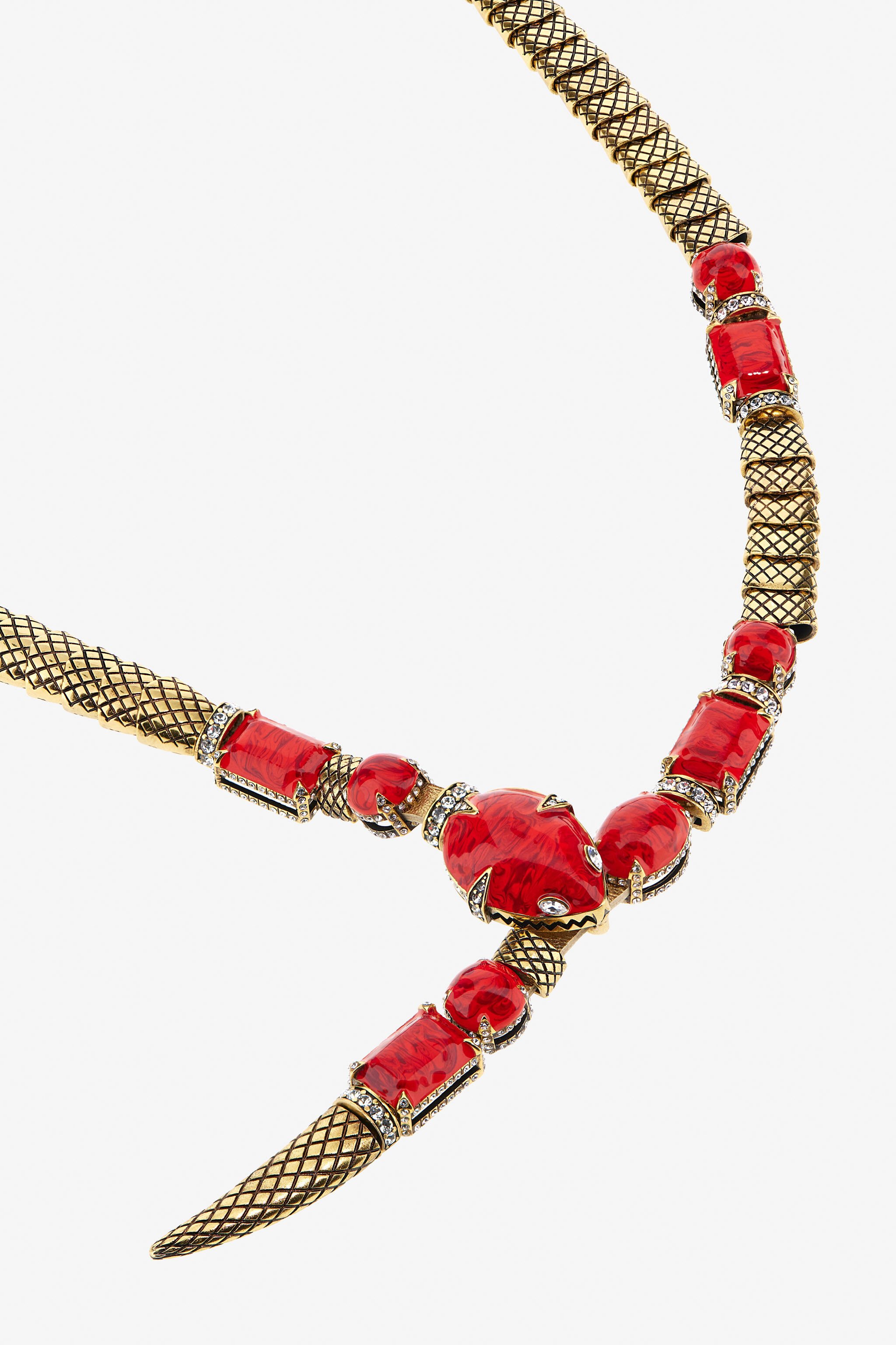 RC Rigid necklace with snake and decoration Rot SKG001-AM081