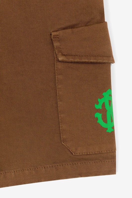 JU Pantalones cargo cortos con monograma RC Marrón RJT225-CE035