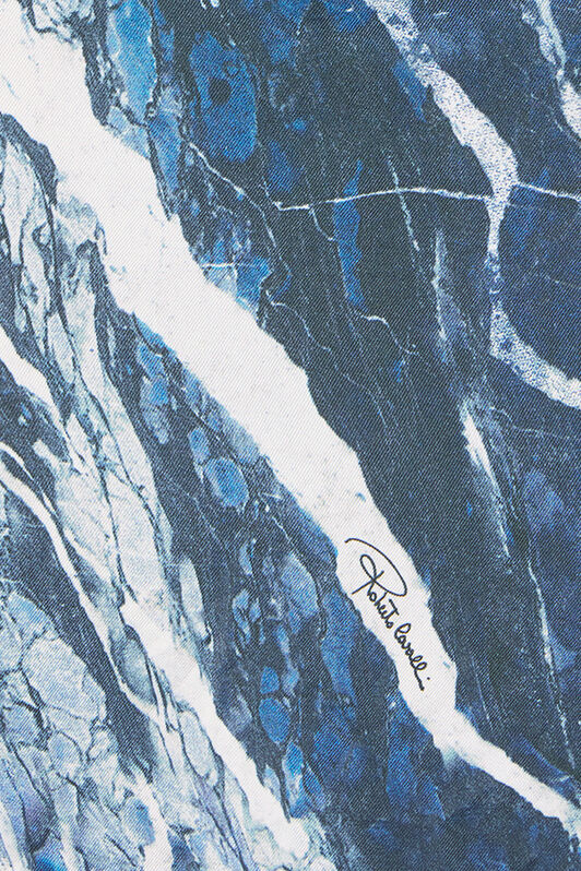 RC Minikleid aus Seide mit Print Marble Dunkelblau UKT109-4QN22