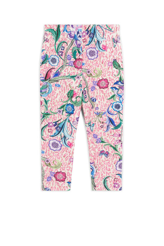 JU Floral And Leopard-Print Trousers Pink FJG064-ITCW0