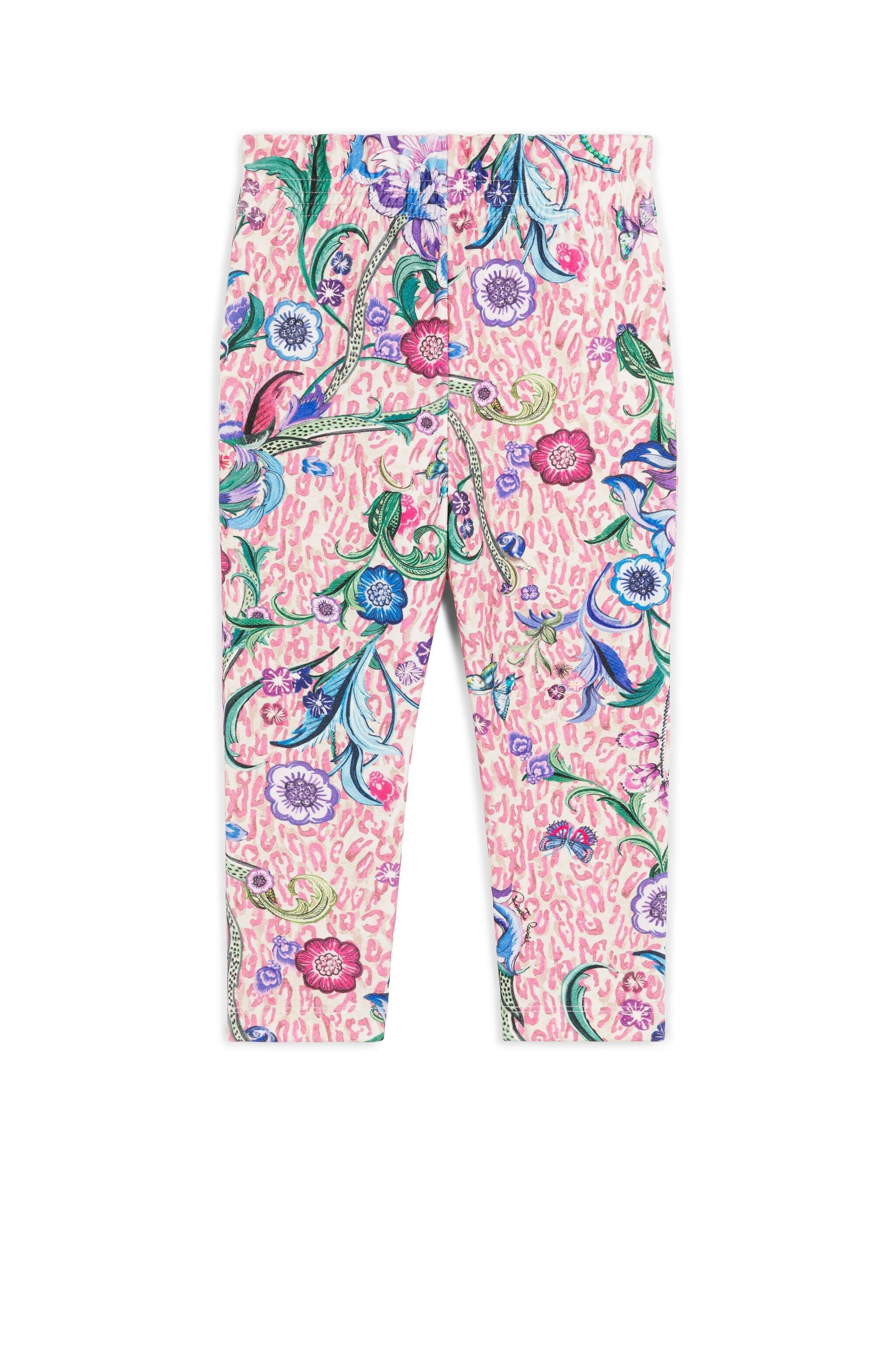 JU Floral And Leopard-Print Trousers Pink FJG064-ITCW0