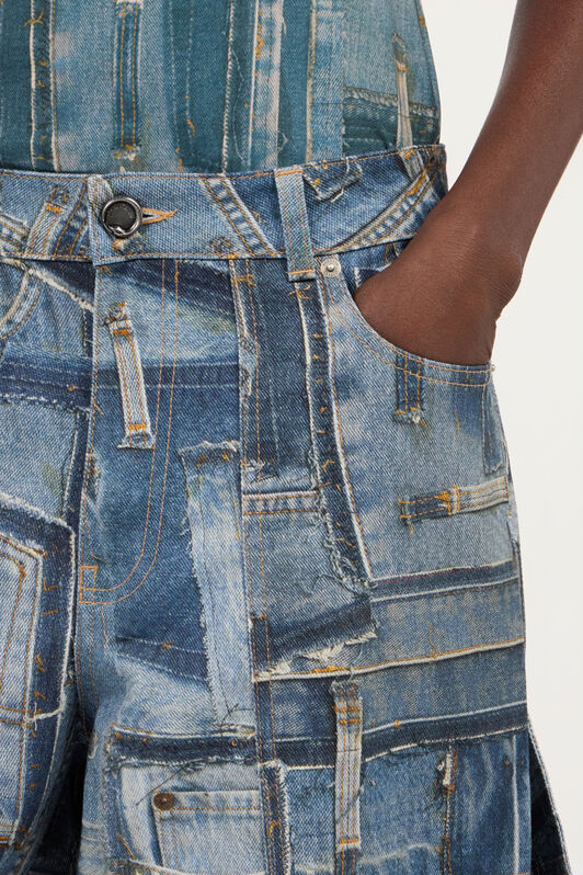 RC Patchwork Capsule Collection Cargo Jeans Blue UWJ250-VT001