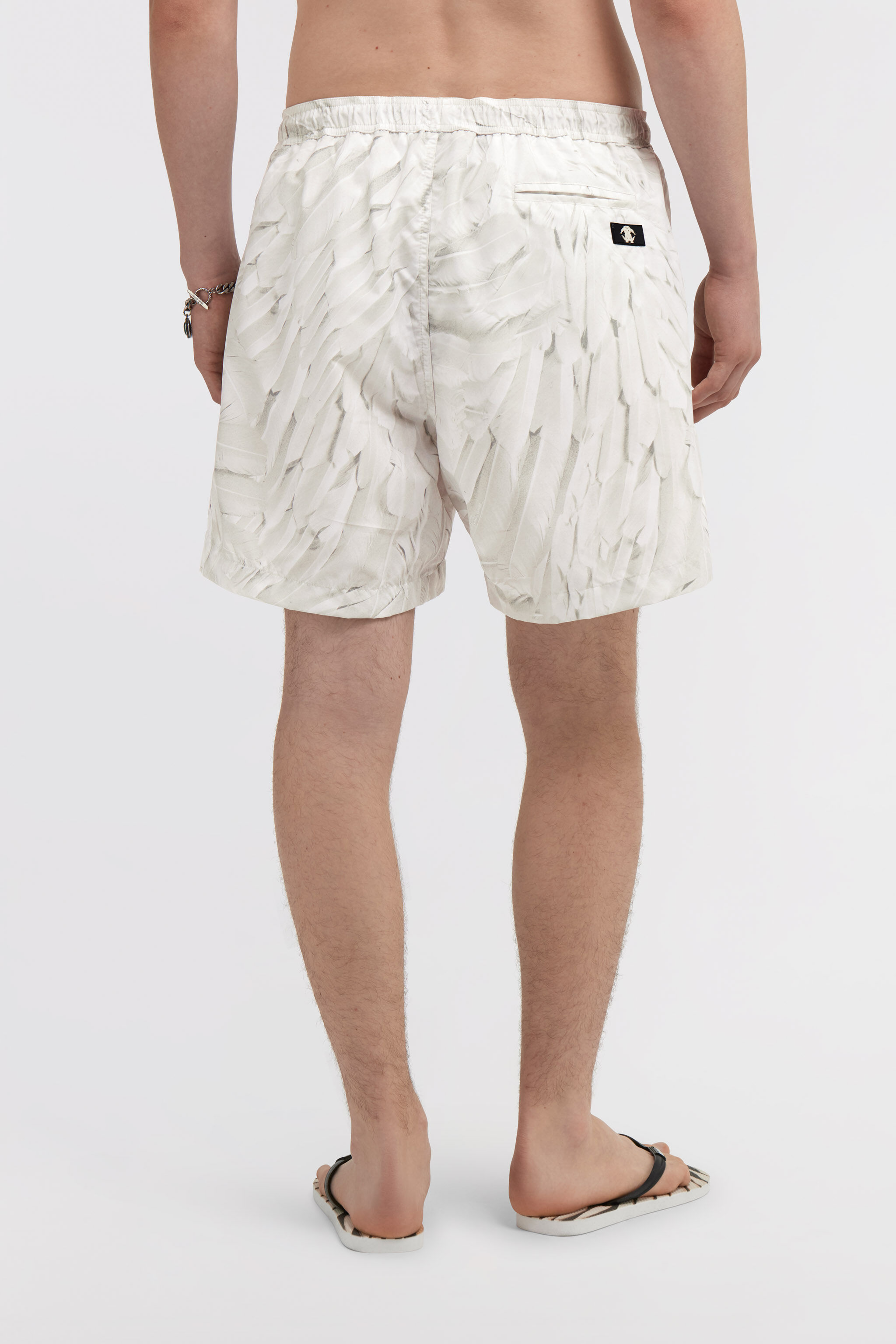 RC Badehose mit Ice Feathers-Print Weiß SMT00A-5RL74