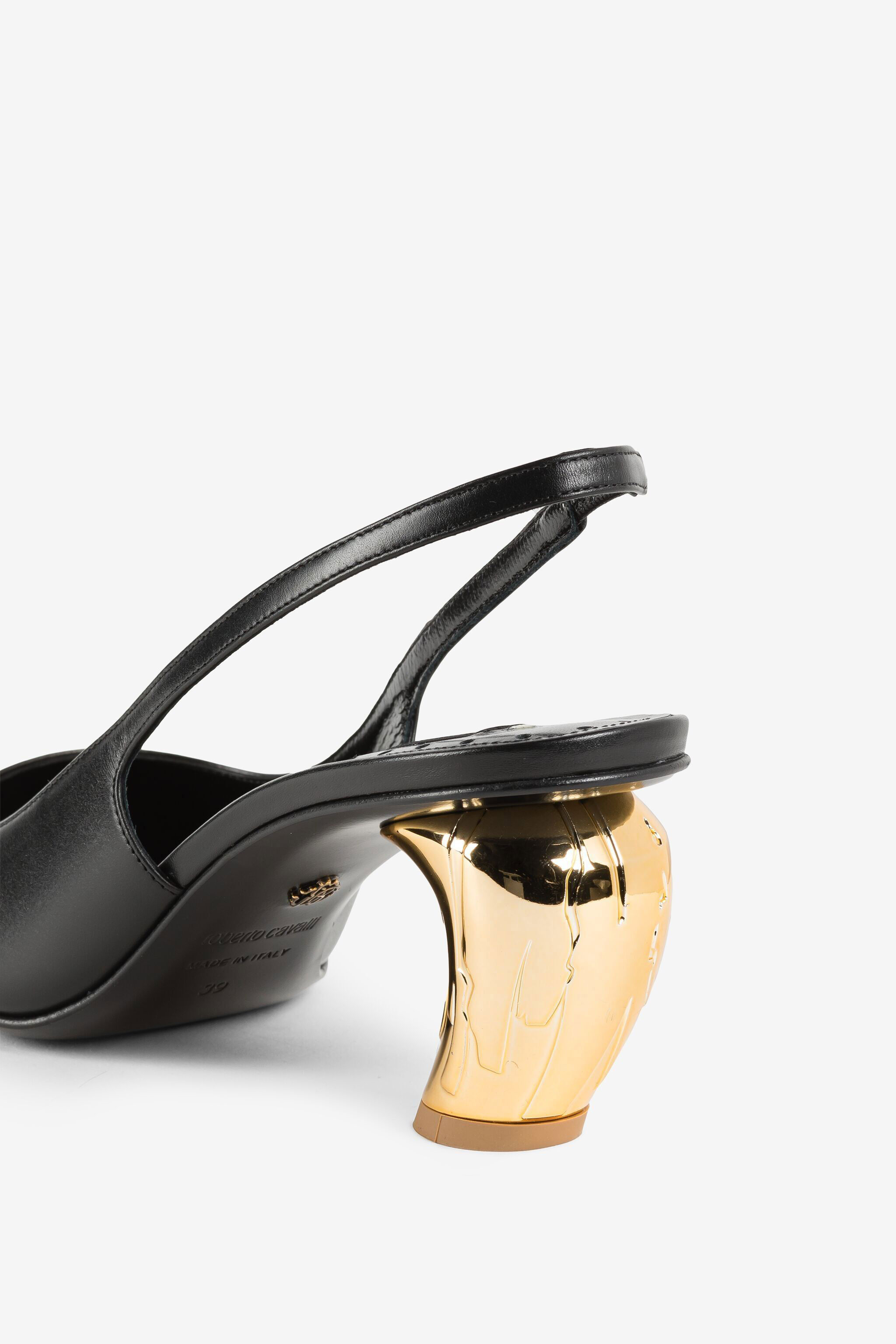 RC Leather Slingback Pumps Black PKS009-PZ078