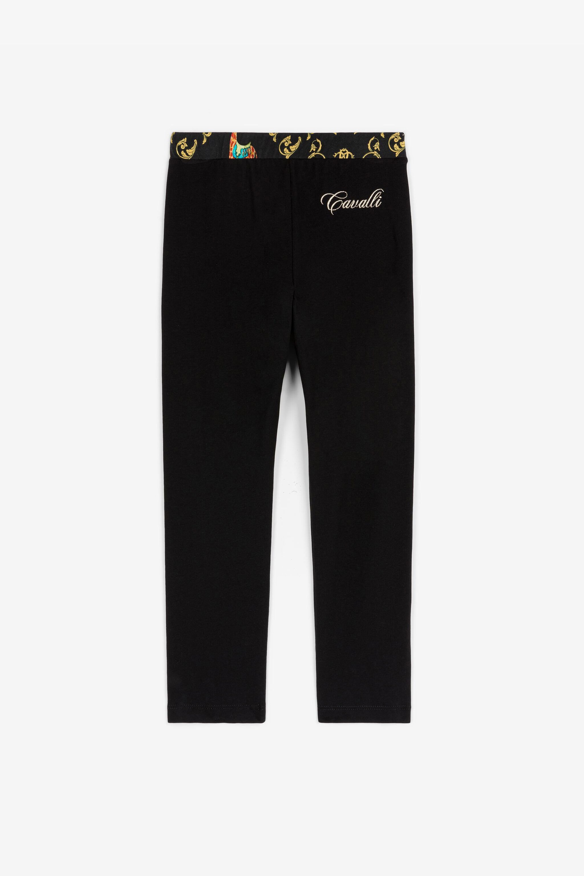 JU Filigree-Print Cotton Leggings Black RJT236-JD001