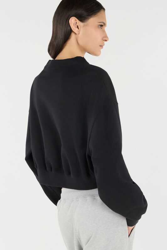 RC Cropped Sweatshirt With Logo Black UKT66A-CF057