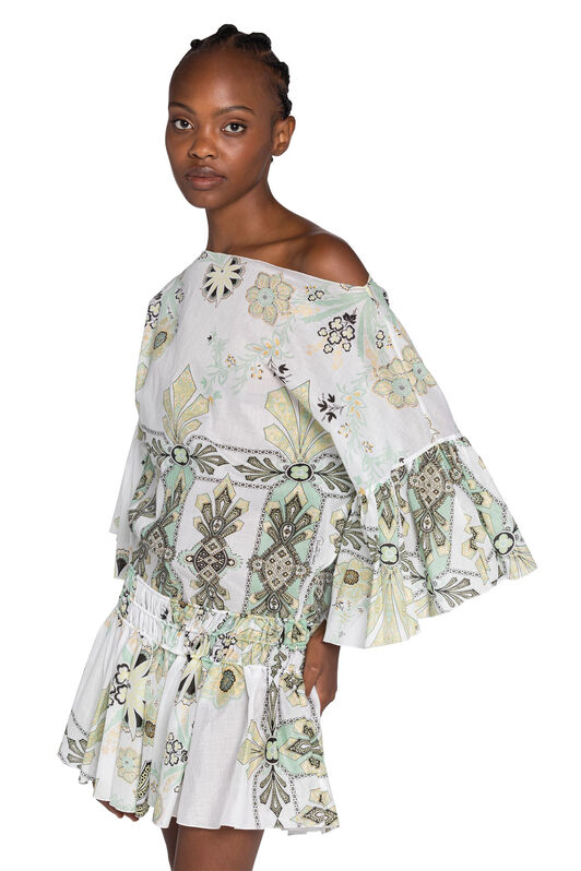 RC Abstract-Print Cotton Mini Dress MENTA 3TT107-WN021