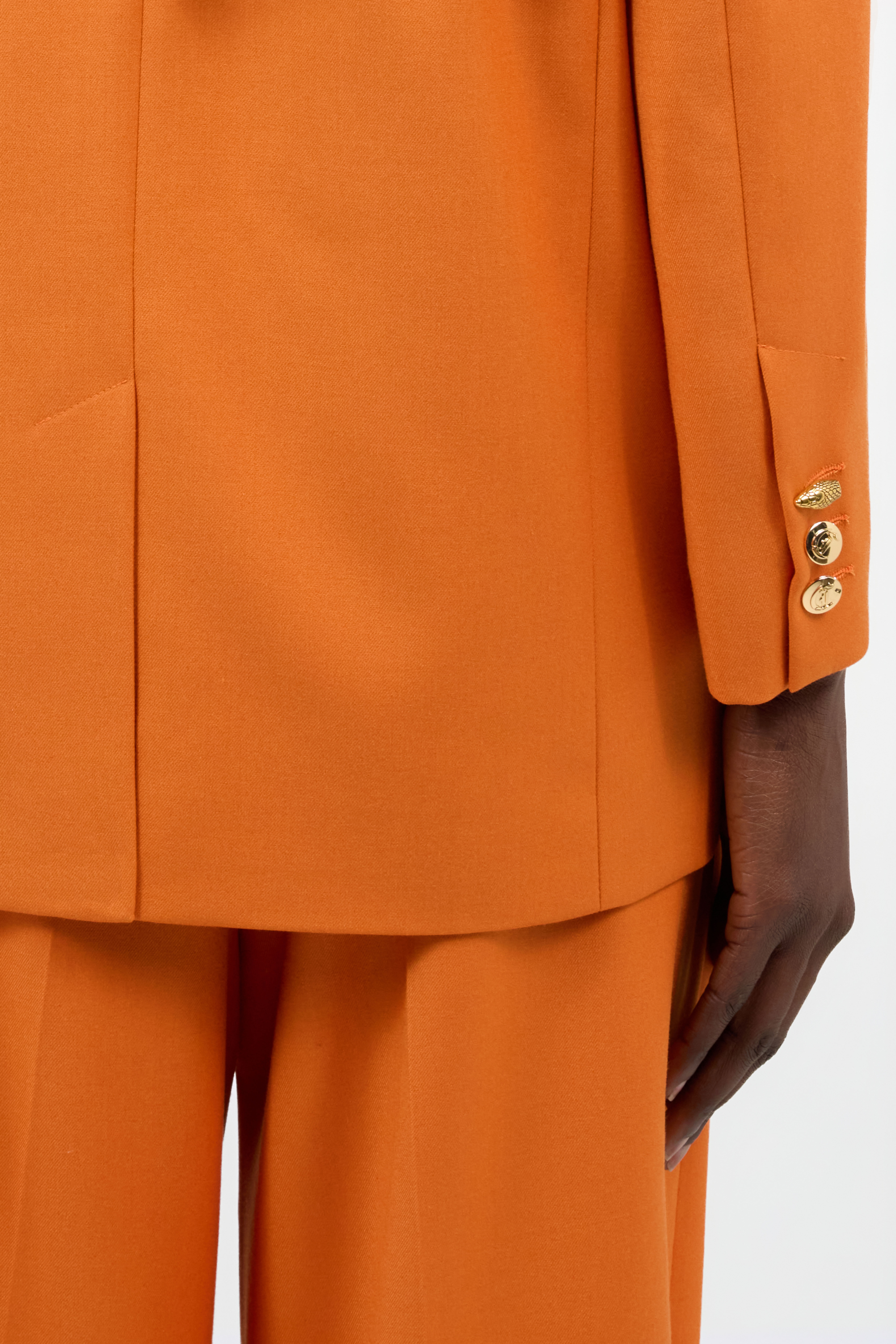 JC Orangefarbener Einreihiger Blazer mit Logo-Riemen ARANCIO UFT194-UF260