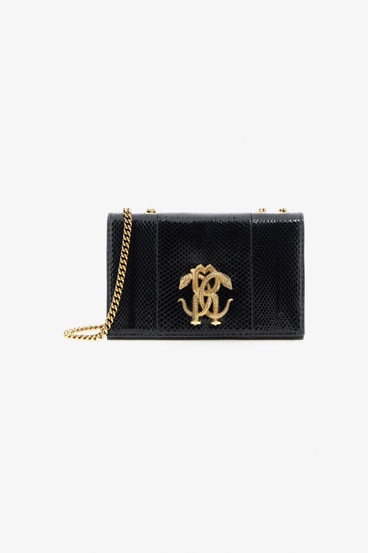 RC Shoulder Bag with Monogram Mirror Snake Black SKB120-PA001