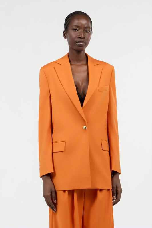 JC Orangefarbener Einreihiger Blazer mit Logo-Riemen ARANCIO UFT194-UF260