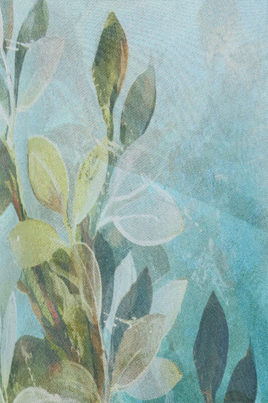 RC Extra-Long Silk Dress with Nature Print Green/Blue VWT136-XTQ70