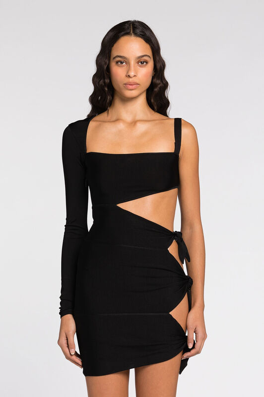 RC Cut out-detail mini dress Black QWM103-MG011