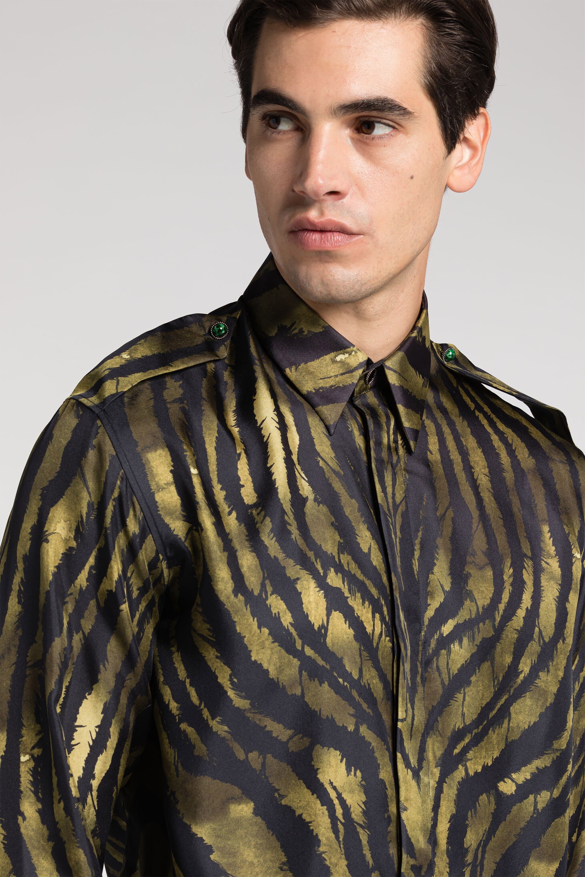 RC Freedom-Print Silk Shirt Dark green/Black RRT716-2N410