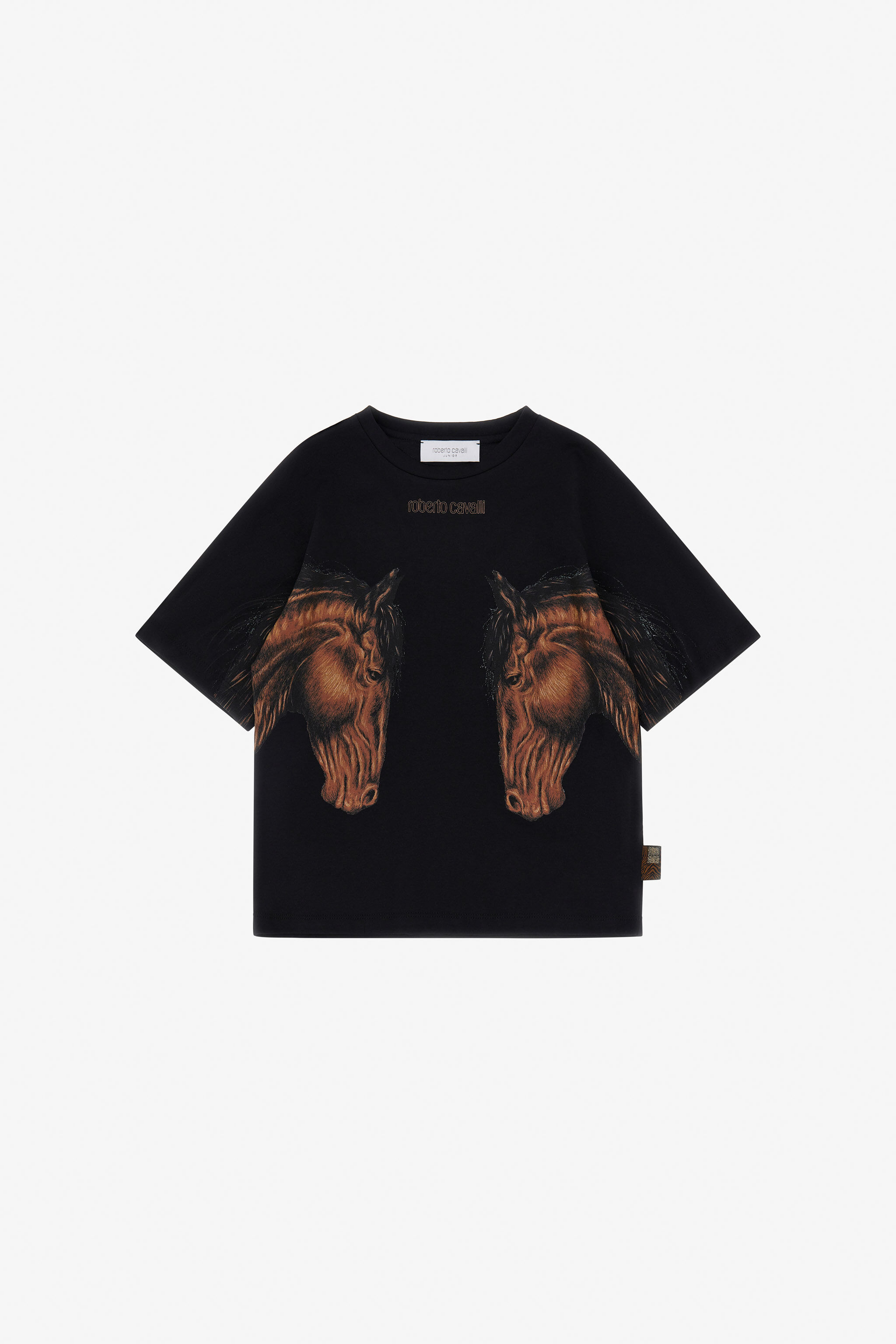 JU T-Shirt Con Stampa Cavalli BLACK TJT60R-JD001