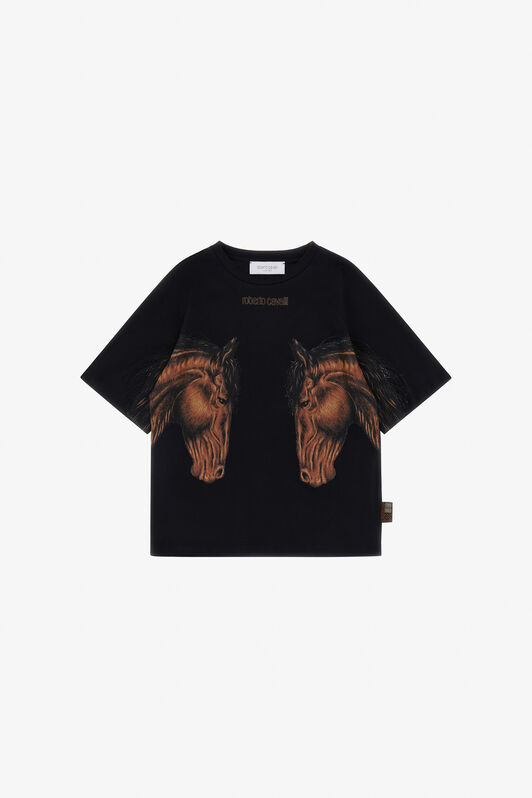 JU T-Shirt Con Stampa Cavalli JU T-Shirt Con Stampa Cavalli BLACK TJT60R-JD001