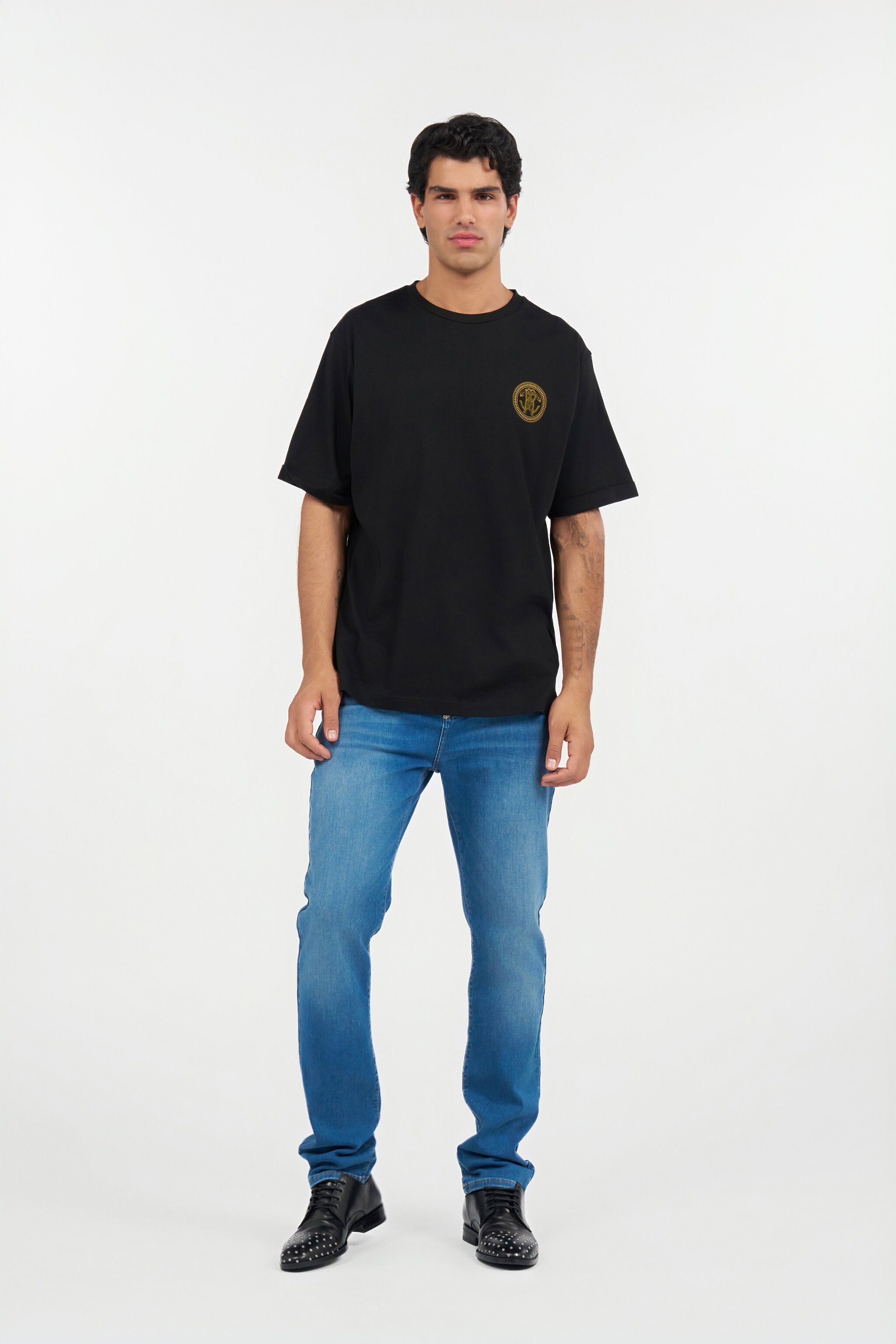 RC T-shirt Nera con Monogram RC BLACK QOT62B-JD060