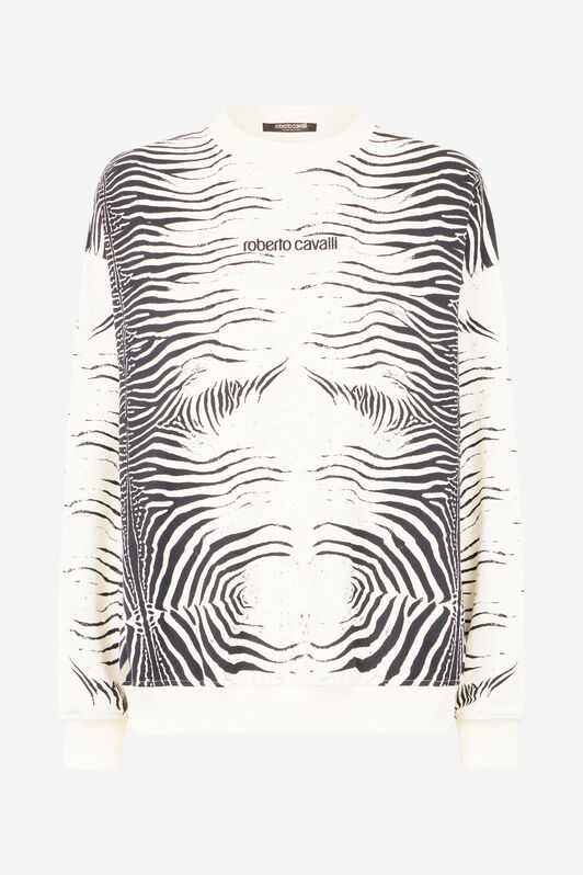 RC Sweatshirt mit Print Zebra und Logo Schwarz/Weiß UKT67E-2GN49