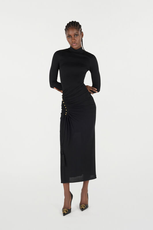 RC Long Dress with Gathered Detail RC Long Dress with Gathered Detail Schwarz VQT109-JE034