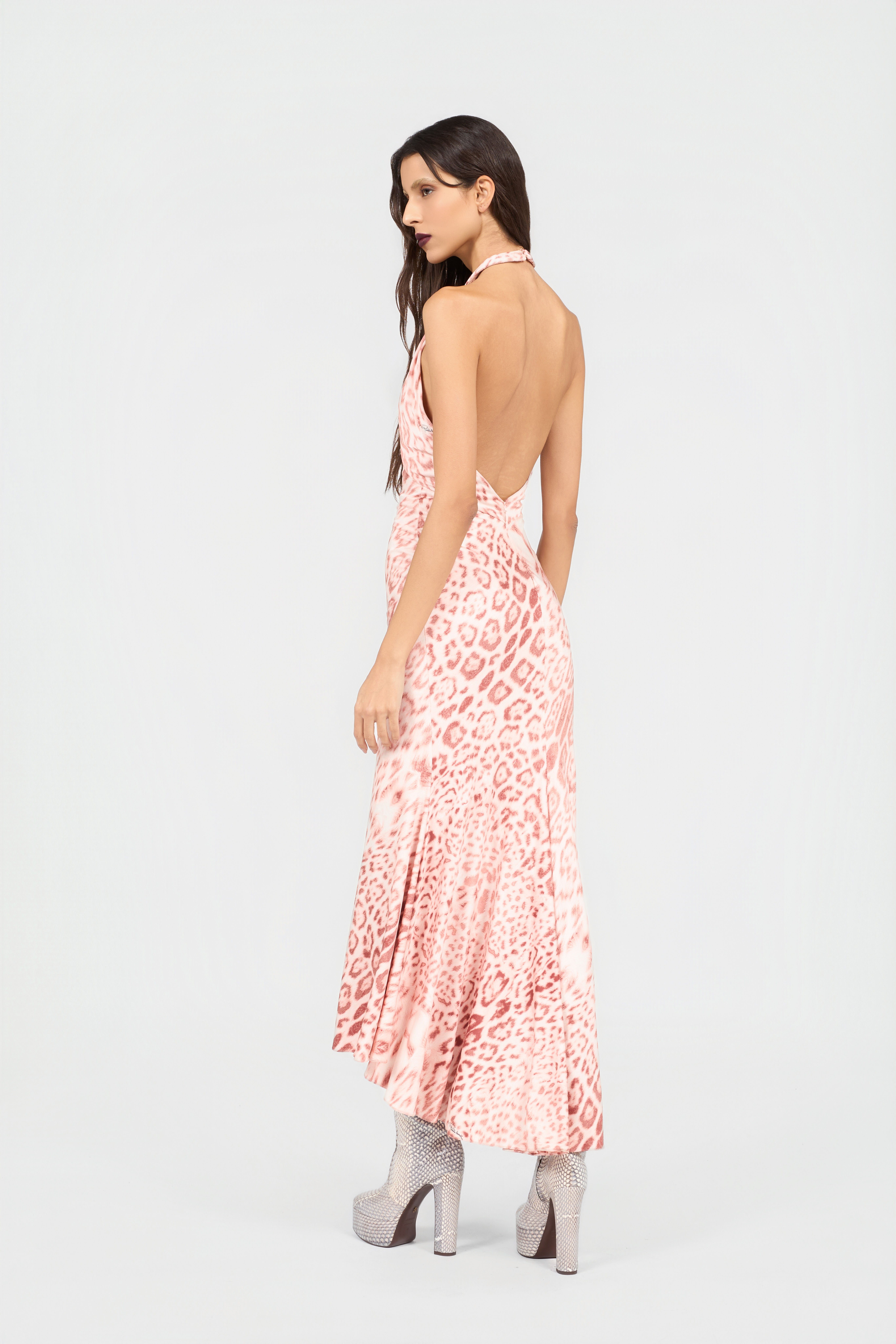 RC Jaguar Pink Print Midi Dress PINK XQT141-JRT23