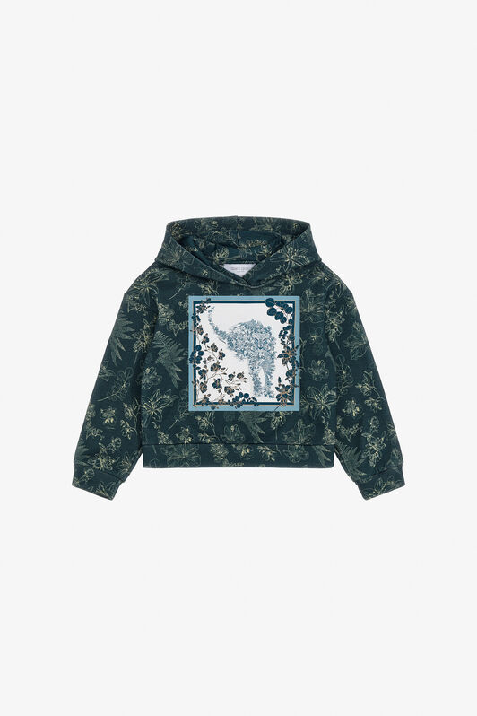 JU Sweatshirt mit Blumenmuster Blau TJT68C-5OM08