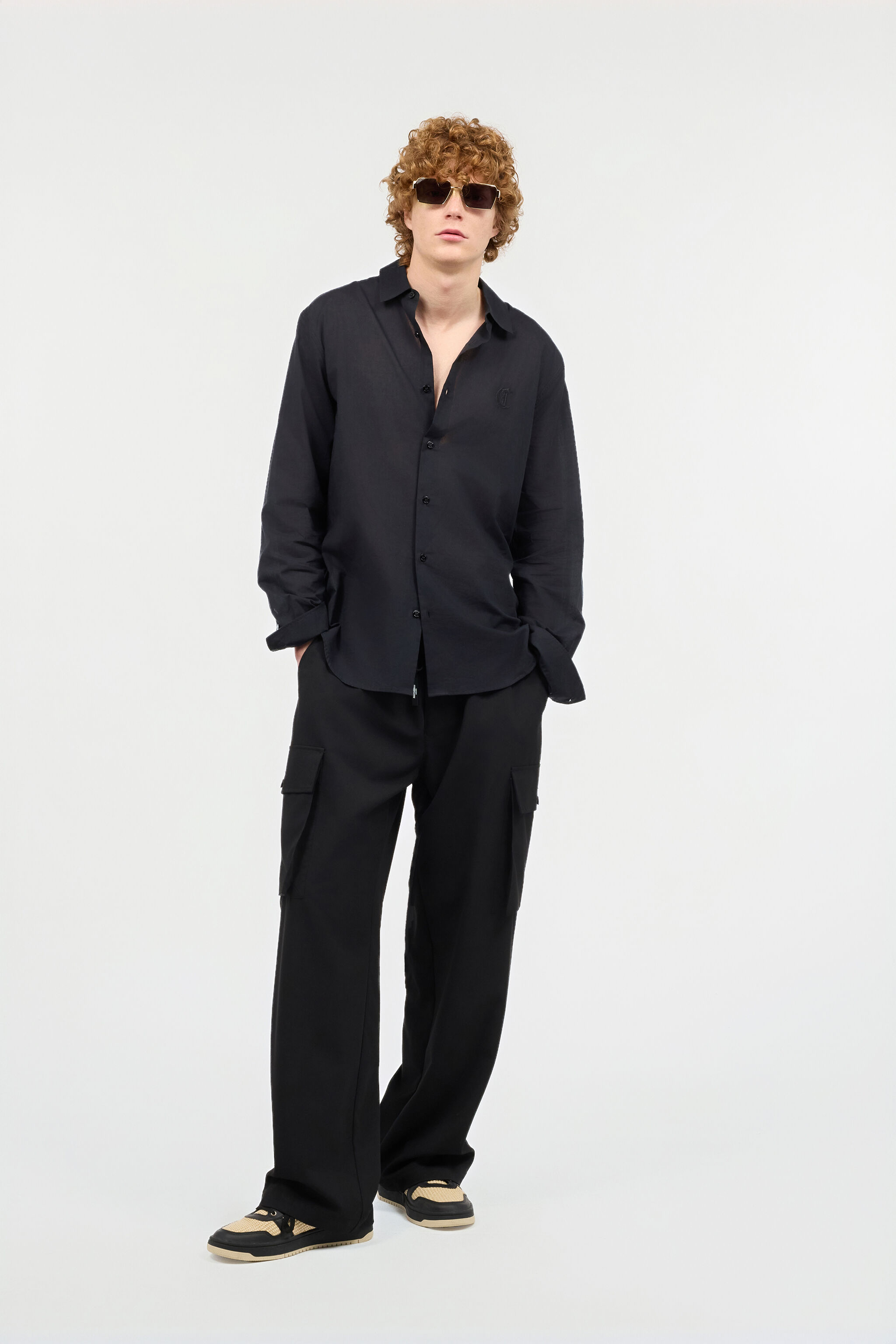 JC Pantalon Avec Poches Cargo Noir UFT003-UF017