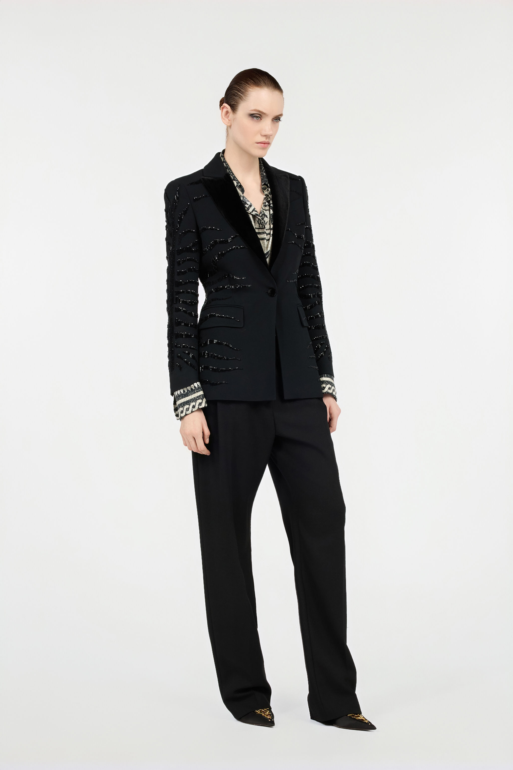 RC Silk Shirt with Mosaic Print Black/White VWT160-4QQ73