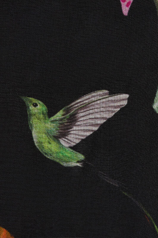 JU Abito In Misto Seta Con Stampa Tropicale BLACK VJT10P-2NP32