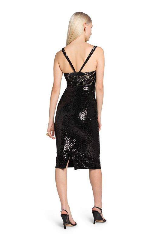 RC Python Ramage Sequin-Embellished Dress Negro KQR137-RT020