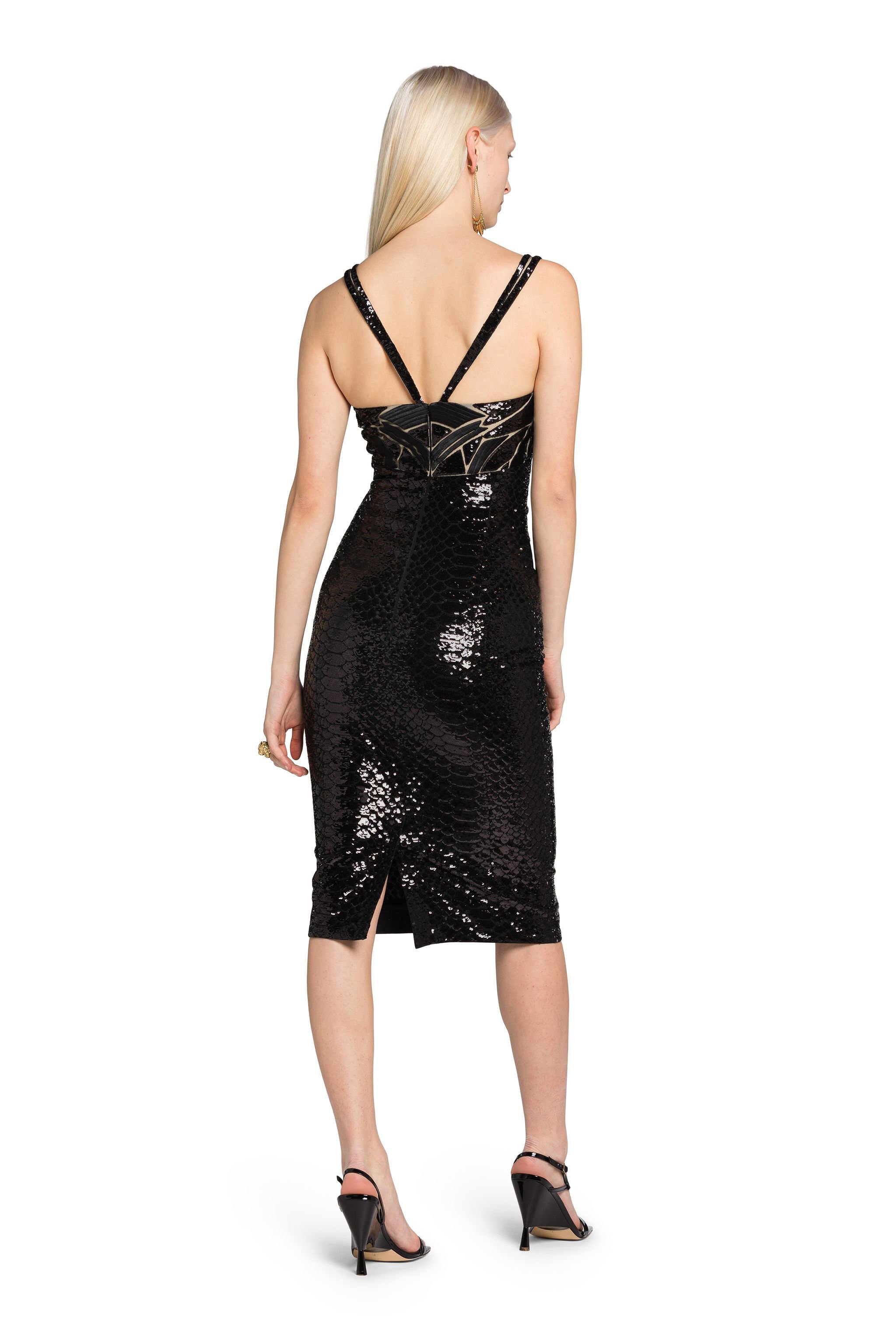 RC Python Ramage Sequin-Embellished Dress Negro KQR137-RT020