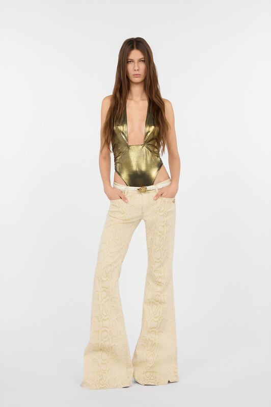 RC Jeans Bianchi Svasati Con Motivo Python Dorato GOLD/WHITE WWJ205-DZS32