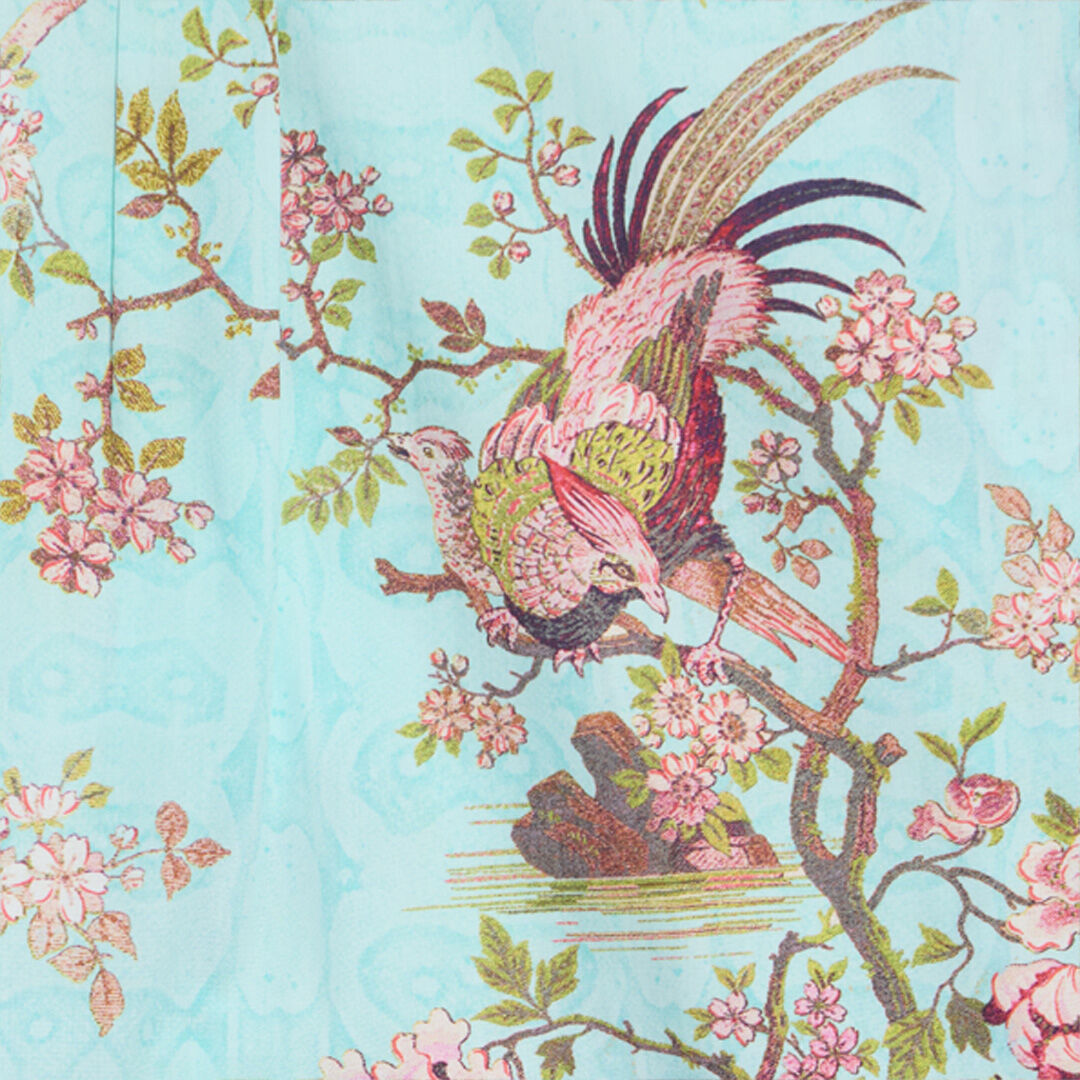 JU Multicolor Shirt with Floral and Pheasant Print MULTICOLOR VJT70F-7MQ07