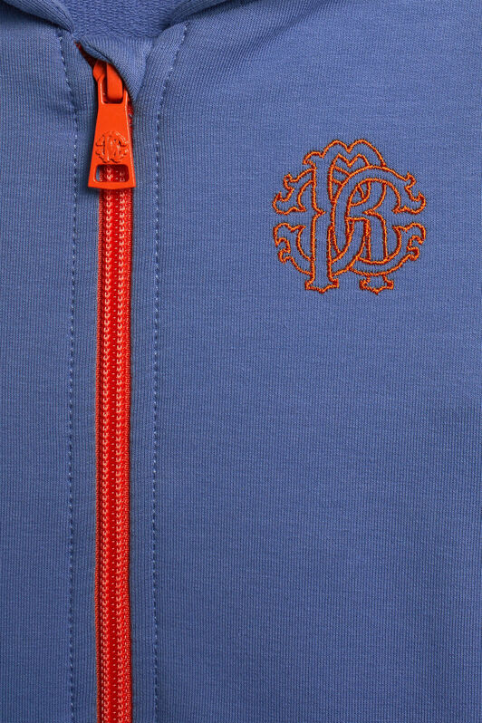 JU Blauer Jogginganzug mit Logo-Stickerei DENIM/ORANGE IJT990-CF042