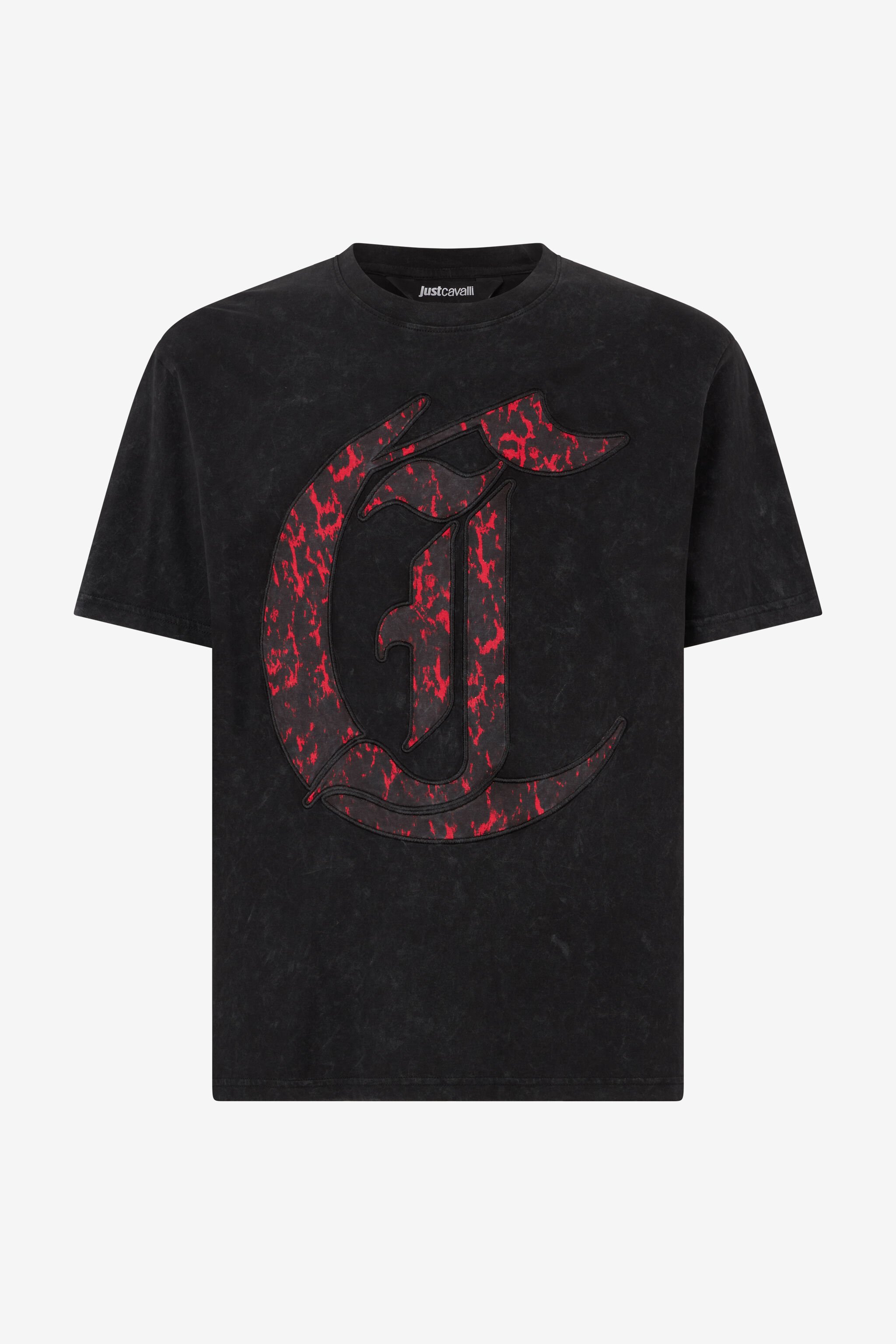JC T-Shirt With JC Monogram Patch Black UFT032-UF052